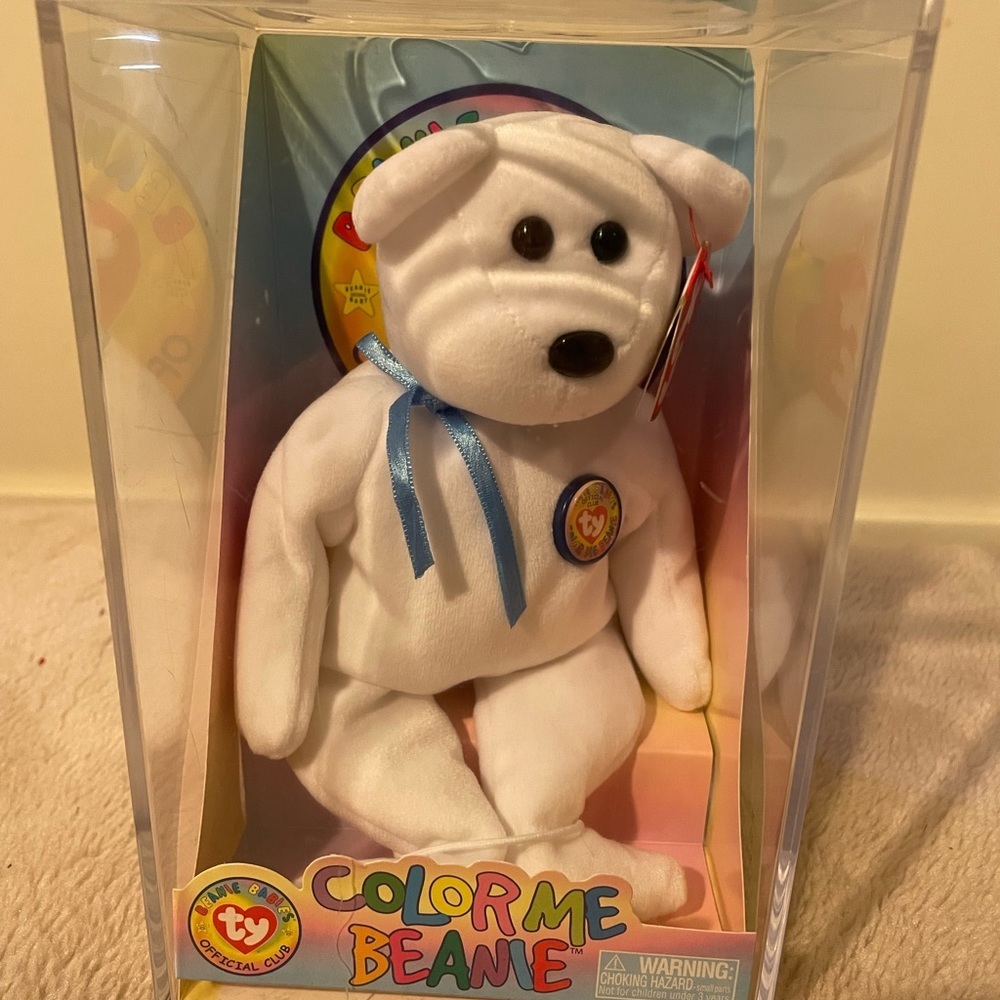 COPY - COPY - TY Beanie Baby Color Me BeanieTeddy Bear Sealed NEW with green r…